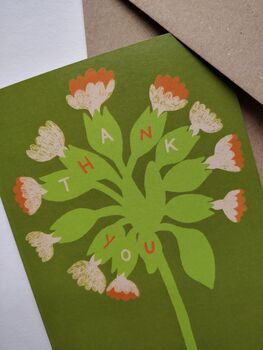 Thank You Illustrated Flowers Greetings Card, 3 of 4