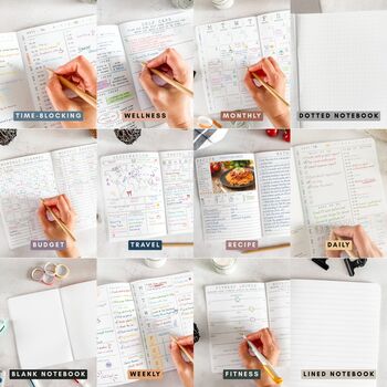 Vegan Leather Journal Cover – Customisable A5 Folio Planner System, 4 of 12