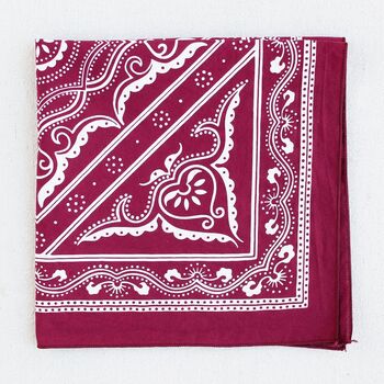 Wine Western Cotton Bandana, 4 of 5