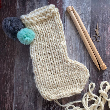Supersize Stocking Knitting Merino Wool Kit, 2 of 7
