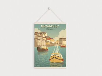 Mevagissey Cornwall Travel Poster Art Print, 6 of 6