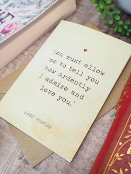 Pride And Prejudice Valentine’s Card – Jane Austen, 2 of 3