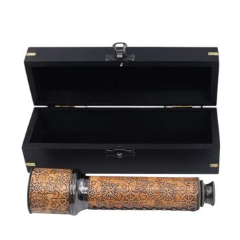 Custom 16 Inch Gunmetal And Dark Leather Telescope, 7 of 9