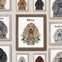 Customisable Afghan Hound Portrait Print For Dog Mum, thumbnail 1 of 10