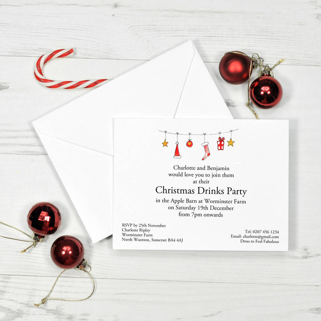 christmas and new year personalised invitation by honey tree