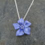 Periwinkle Blue Flower Pendant Necklace, thumbnail 2 of 6