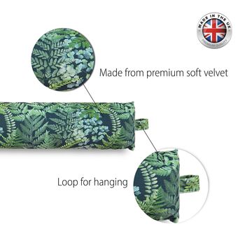 Luxury Velvet Floral Draught Excluder Ferns, 4 of 8