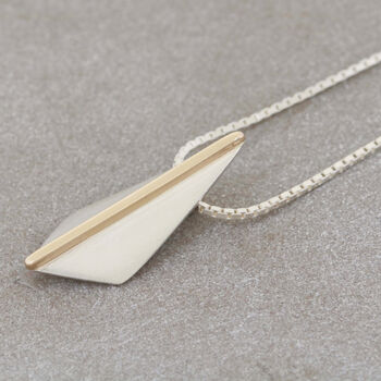 Kite Pendant In Sterling Silver With 9ct Gold Accent, 6 of 8