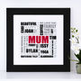 Personalised Mum Square Typographic Word Art, thumbnail 5 of 12