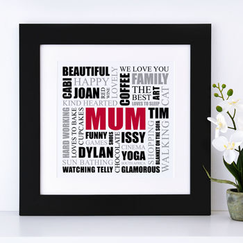 Personalised Mum Square Typographic Word Art, 5 of 12