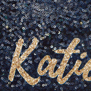 Black Or Navy Sequin Name Clutch, 9 of 9