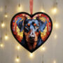 Doberman Stained Glass Effect Heart Suncatcher, thumbnail 2 of 3