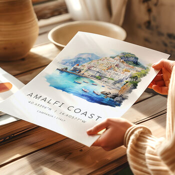 Italy Travel Destination Poster For The Amalfi Coast, 6 of 7