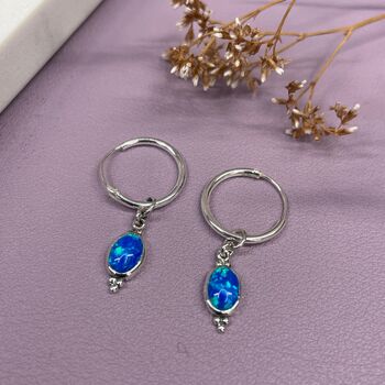 925 Sterling Silver Dreamy Sleepers Blue Opal, 8 of 12