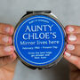 Blue Plaque Personalised Compact Mirror For Aunt, thumbnail 1 of 4
