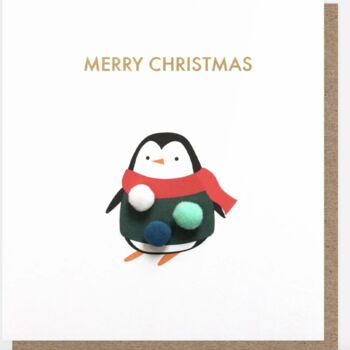 Pom Pom Penguin Christmas Card, 3 of 3