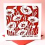 Personalised August Poppies Birth Flower Card, thumbnail 1 of 4