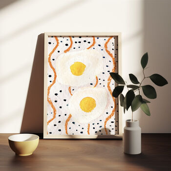 Fried Egg Art Print Brunch Kitchen Poster, 5 of 12