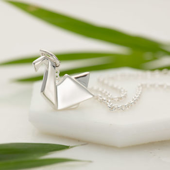 Origami Swan Necklace, Sterling Silver Or Gold Plated, 5 of 11