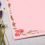 A4 Pink Letter Writing Paper With Pink Blossom Border, thumbnail 2 of 4