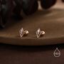 Sterling Silver Art Deco Inspired Tiny Rhombus Cz Screw Back Earrings, thumbnail 4 of 11