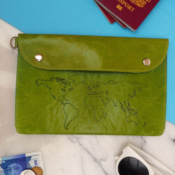 World Map Personalised Leather Family Travel Wallet, 4 of 7