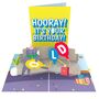 Hooray You're Old! Funny Birthday Card With Grumpy 3D Pop Up Cat, thumbnail 1 of 7
