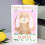 Personalised Bunny Age Hoppy Birthday Card, thumbnail 1 of 8