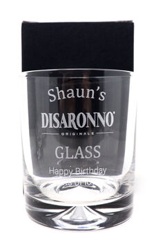 Personalised Disaronno Design Glass Tumbler And 5cl Miniature Disaronno, 2 of 2