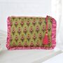 Green And Pink Floral Quilted Make Up Bag, thumbnail 4 of 5