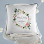Personalised Floral Wedding Cushion, thumbnail 1 of 3