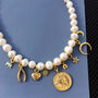 Handmade Lucky Charm Freshwater Pearl Charm Necklace, thumbnail 5 of 7