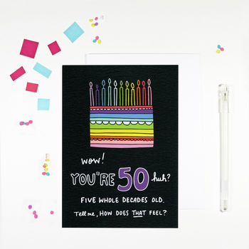 Adult Rainbow Cake Milestone Birthday Cards, 7 of 9