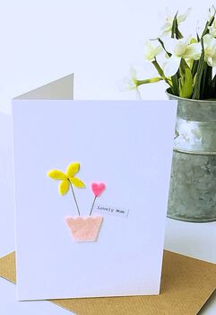 Stitched Flower Card For Mum, 2 of 2