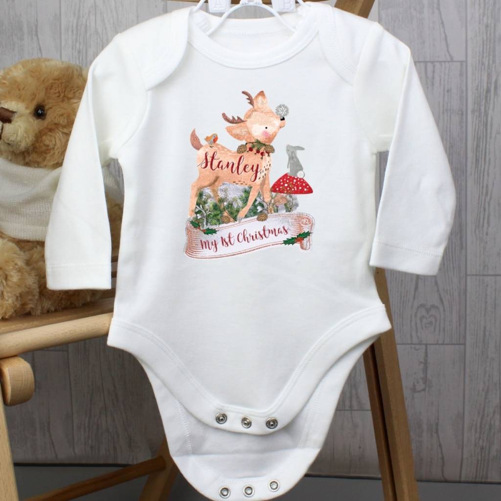 Personalised Christmas Festive Baby Vest Size Options By Sassy Bloom As ...