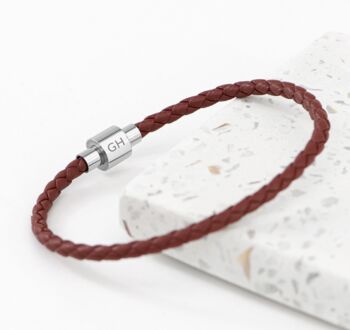 Personalised Men's Woven Leather Bracelet, 5 of 5
