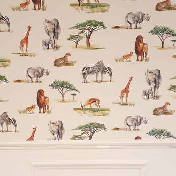 Safari Animals Children's Wallpaper, 2 of 9