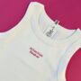 Personalised Mini Slogan Cropped Ribbed Vest, thumbnail 3 of 7