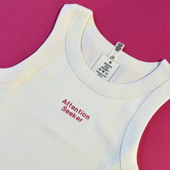 Personalised Mini Slogan Cropped Ribbed Vest, 3 of 7