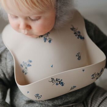 Floral Silicone Scandi Bib For Baby, 2 of 6