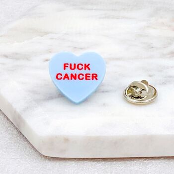 F Cancer Heart Pin Badge, 6 of 12