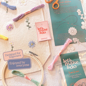 Learn To Sew Your Own Embroidered Flowers Kit Stick And Stitch, 4 of 8