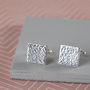 Sterling Silver Classic Hammered Cufflinks, thumbnail 1 of 2
