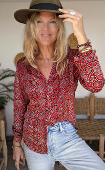 Ladies Elegant Shirt Blouse Scarlett Batik Medina, 2 of 12