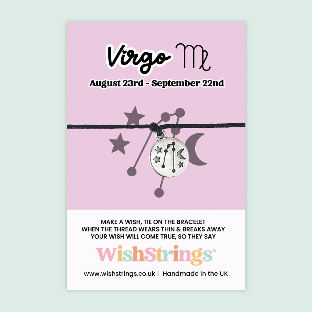 Virgo Wish Bracelet, Zodiac Star Sign Jewellery Gift, 1 of 3