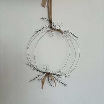 Handmade Wire Hanging Botanical Wreath, 3 of 11