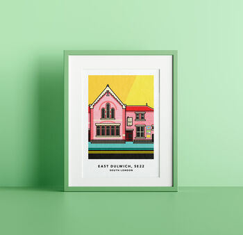 East Dulwich Picture House Colourful Illustration Print, 2 of 5