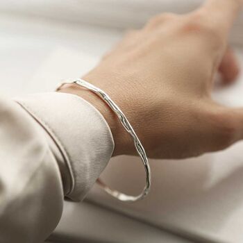 Sterling Silver Ripple Bangle, 3 of 7