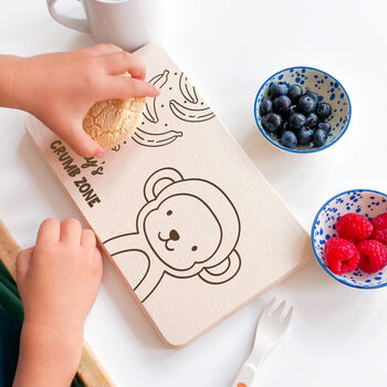 Monkey Design Personalised Toddler Breakfast Board, 5 of 5