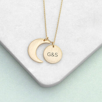 Personalised Gold Plated Moon And Sun Necklace, 3 of 7